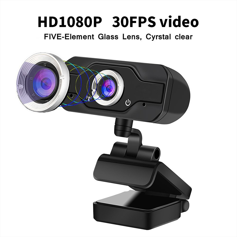 Cámaras web de alta resolución 1080 P PC portátil webcam 110° amplio ángulo, Cámara de vídeo USB 2.0 Cámara de vídeo en vivo micrófono